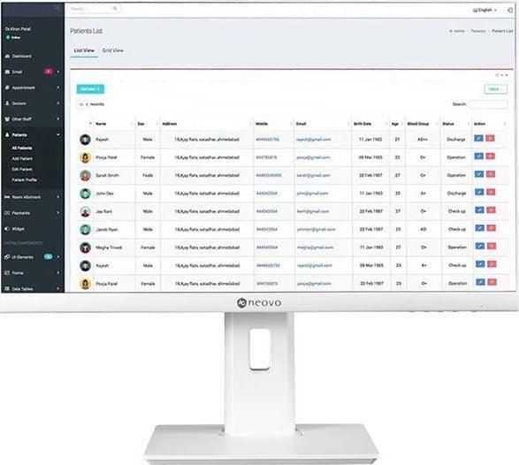 AG Neovo Clinical Review ME-2401 - LED-skjerm - 2MP - farge - 24" (23.8" synlig) - 1920 x 1080 Full HD (1080p) @ 75 Hz - IPS - 250 cd/m² - 5 ms - H...