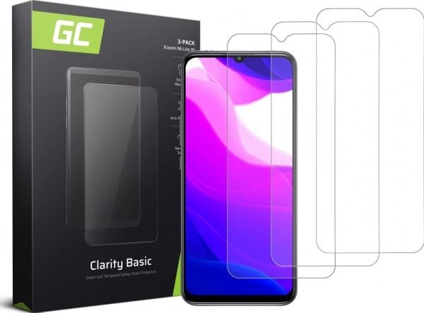 Green Cell Clarity, Xiaomi, Xiaomi Mi 10 Lite, Ripebestandig, Gjennomsiktig, 3 stykker