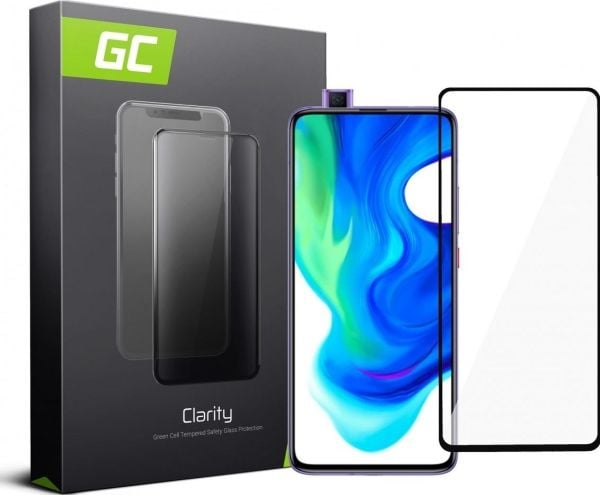 Green Cell Clarity - Skjermbeskyttelse for mobiltelefon - 2.5D - glass - rammefarge svart - for Xiaomi POCO F2 Pro