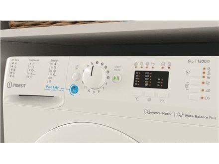Indesit vaskemaskin INDESIT BWSA 61294 W, EU, energiklasse C, front, 6 kg, 1151 RPM, dybde 42,5 cm, bredde 59,5 cm, display Big Digit, hvit