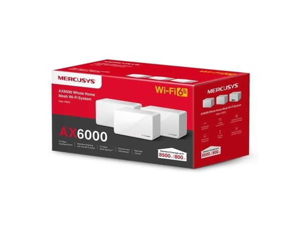 Mercusys Halo H90X (3-pk), Hvit, Intern, Mesh-system, 800 m², Dual-band (2,4 GHz / 5 GHz), Wi-Fi 6 (802.11ax)