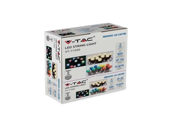 V-TAC V-TAC Hagekrans (tau) LED 10 meter 20 pærer 0,5W IP44 VT-70520 3000K 600lm