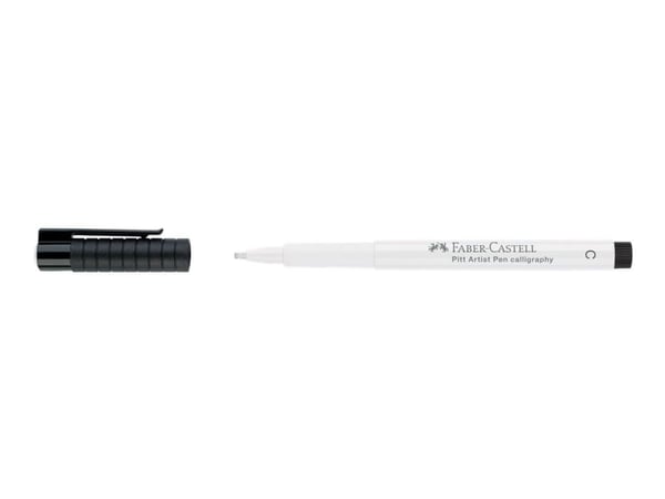 Faber-Castell PITT Artist Pen Calligraphy - Børstepenn - permanent - hvit - tusj - 2.5 mm