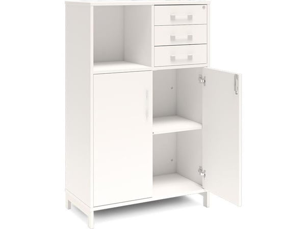 Toimistokaappi DNA, 800x1275 mm, valkoinen/valkoinen, vetolaatikkomoduuli 3A4/2A4