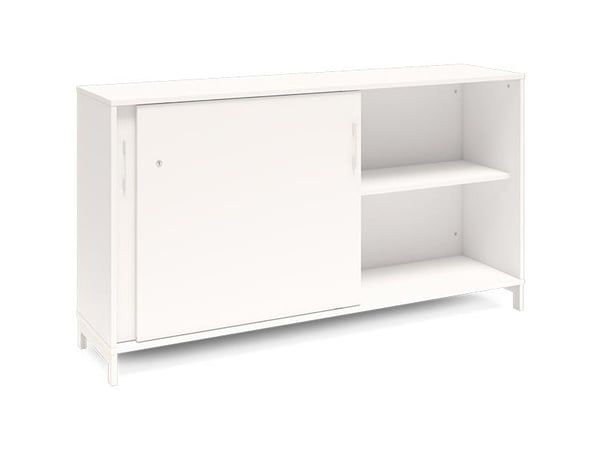 Toimistokaappi DNA, 1600x890 mm, valkoinen/valkoinen, liukuovi 2A4