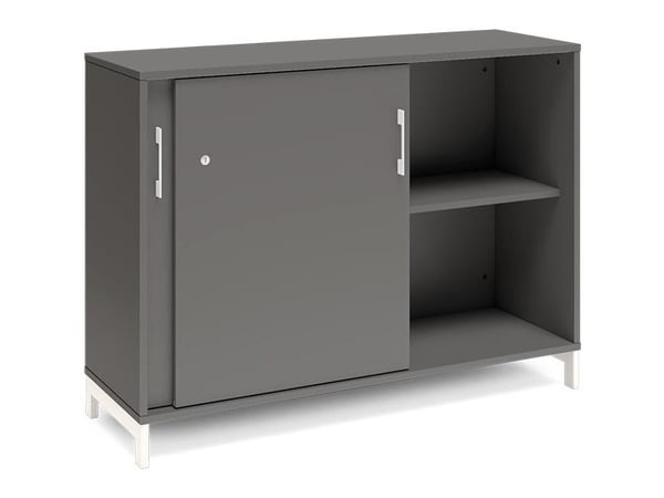 Kontorsskåp DNA 1200×890 mm antracit/vit skjutdörr 2A4