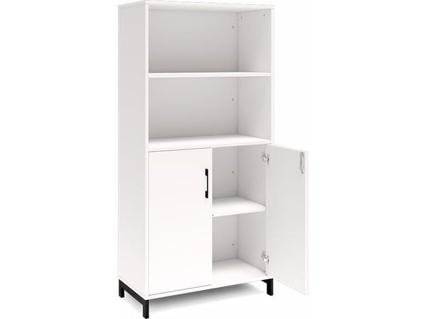 Kontorsskåp DNA 800x1660 mm vit/svart 4A4/2A4