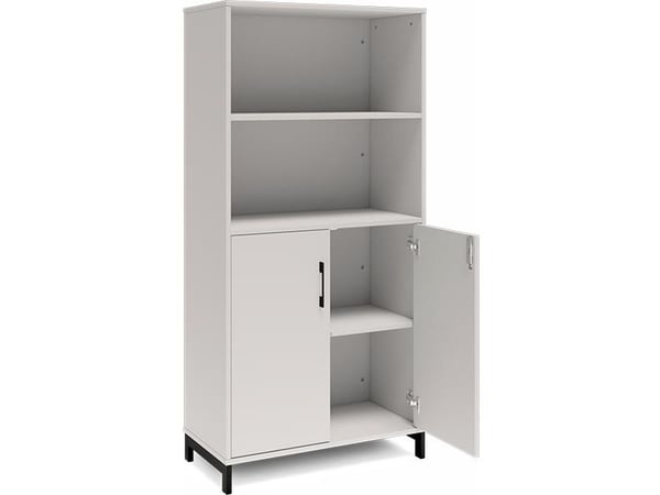 Kontorsskåp DNA 800x1660 mm ljusgrå/svart 4A4/2A4