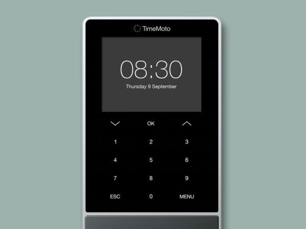 Safescan TM—818 MC, Sort, Chip token, Fingeravrtykk, Passord, Nærhetsaktivert kort, TFT, 8,89 cm (3.5"), 1,2 GHz, 128 MB