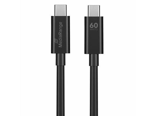 MediaRange MRCS213, 1,2 m, USB C, USB C, USB 3.2 Gen 1 (3.1 Gen 1), 5 Gbit/s, Sort