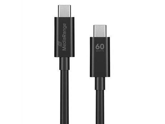 MediaRange MRCS213, 1,2 m, USB C, USB C, USB 3.2 Gen 1 (3.1 Gen 1), 5 Gbit/s, Sort