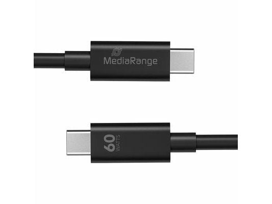 MediaRange MRCS213, 1,2 m, USB C, USB C, USB 3.2 Gen 1 (3.1 Gen 1), 5 Gbit/s, Sort