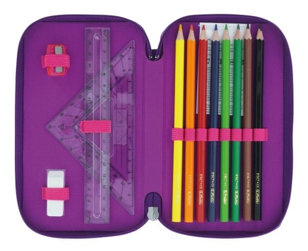 Herlitz TriCase Dip Dye, 31 stk, Rosa, Lilla, Polyester, Monokromatisk, 190 mm, 115 mm