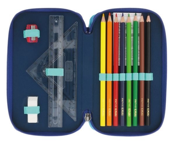 Herlitz - Penal - 31 pieces - polyester - blå, turkis
