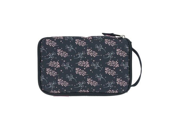 Herlitz 2 Go, Mykt penal, Polyester, Marineblå, Rosa, Mønster, Glidelås, Oppvekst