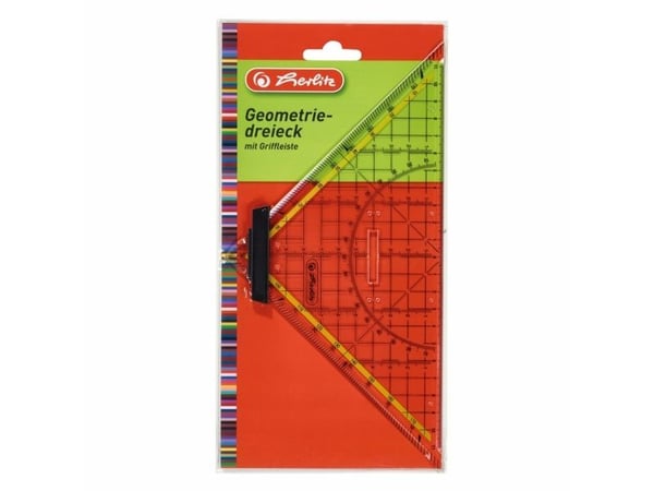 Herlitz 8700254, 45° triangel, Plast, Gjennomsiktig, Blister, 1 stykker