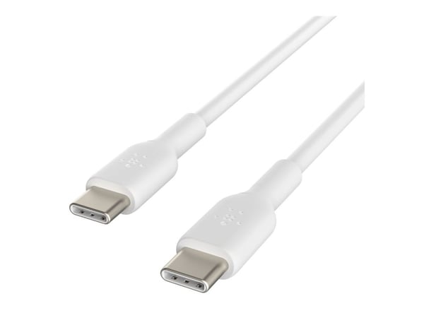 USB-C - USB-C PVC valkoinen 1m kaksoispakkaus