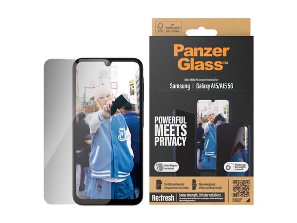 PanzerGlass ® Privacy Screen Protector Samsung Galaxy A15 | A15 5G | Ultra-Wide Fit w. EasyAligner, Samsung, Samsung - Galaxy new A14, Samsung - Ga...