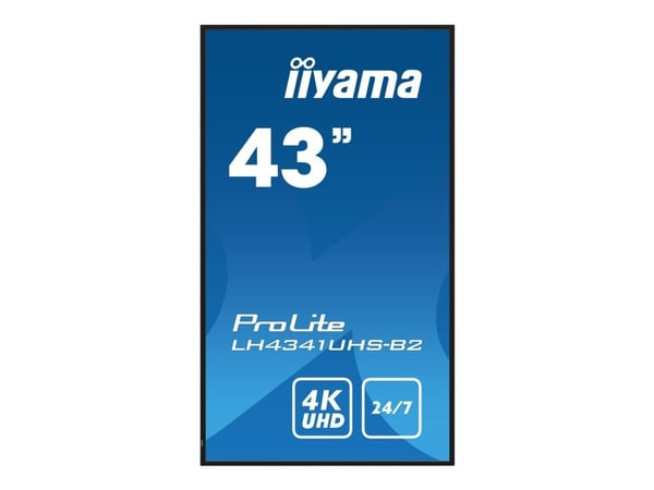 iiyama ProLite LH4341UHS-B2 - 43" Diagonalklasse (42.5" synlig) LED-bakgrunnsbelyst LCD-skjerm - intelligent skilting - 4K UHD (2160p) 3840 x 2160 ...