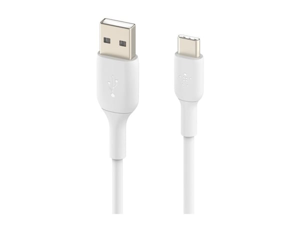 Belkin BoostCharge, 1 m, USB A, USB C, USB 2.0, Valkoinen