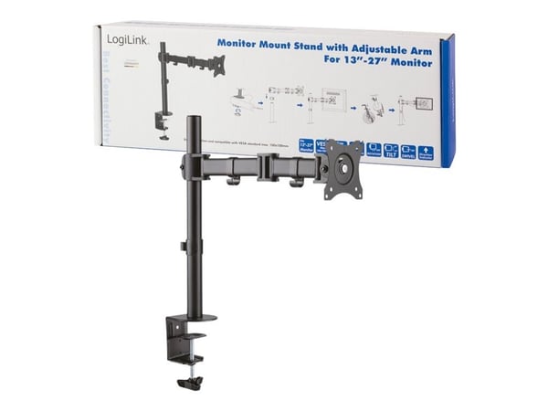 LogiLink - Monteringssett - justerbar arm - for LCD-skjerm - solid kaldpresset stål - skjermstørrelse: 13"-27" - skrivebordsmonterbar