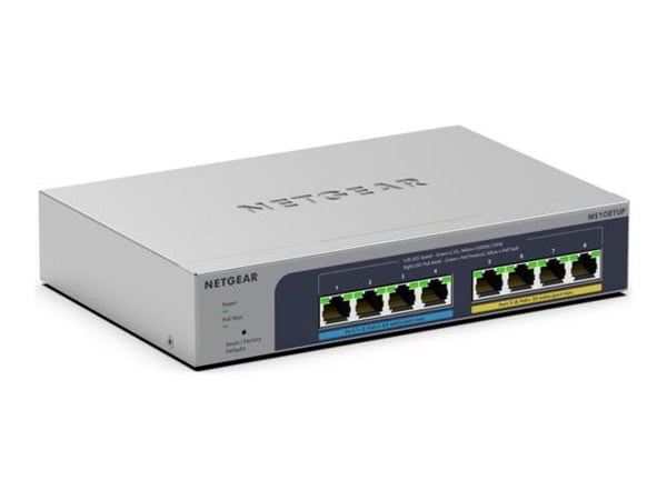 NETGEAR Smart MS108TUP - Switch - L3 Lite - smart - 4 x 100/1000/2.5G (PoE++) + 4 x 100/1000/2.5G (PoE+) - stasjonær, rackmonterbar - PoE++ (230 W)