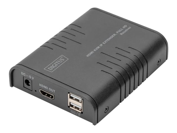Digitus HDMI KVM IP Extender Receiver, Full HD. tyyppi: Vastaanotin, siirtotekniikka: Langallinen, suurin mahdollinen siirtoetäisyys: 120 m. vastaa...
