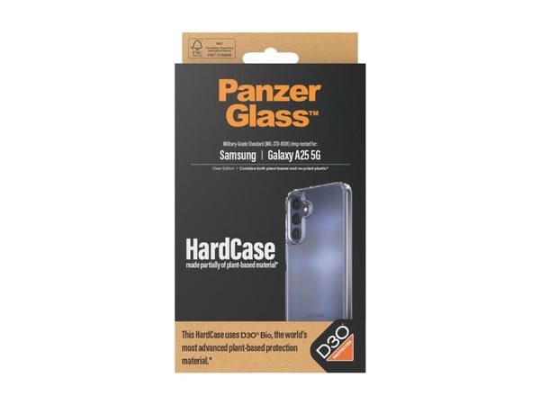 PanzerGlass HardCase - Clear Edition - baksidedeksel for mobiltelefon - MagSafe-samsvar - D3O Bio, plastikk - gjennomsiktig - for Samsung Galaxy A25