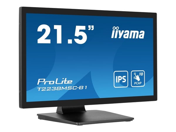 iiyama ProLite T2238MSC-B1 - LED-skjerm - 21.5" - berøringsskjerm - 1920 x 1080 Full HD (1080p) - IPS - 600 cd/m² - 1000:1 - 5 ms - HDMI, DisplayPo...