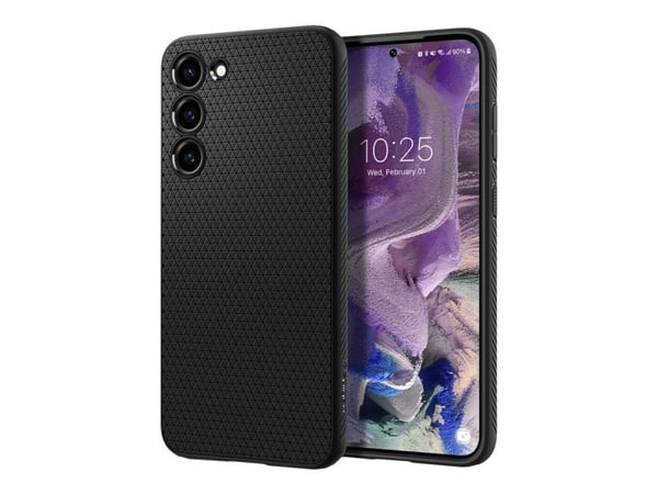 Spigen Liquid Air - Baksidesskydd för mobiltelefon - flexibel termoplastisk polyuretan (TPU) - mattsvart - för Samsung Galaxy S23
