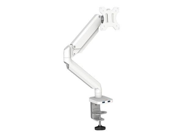 Fellowes Platinum Series - Monteringssett - justerbar arm - for Skjerm - aluminium - hvit - skjermstørrelse: inntil 27" - skrivebordsmonterbar