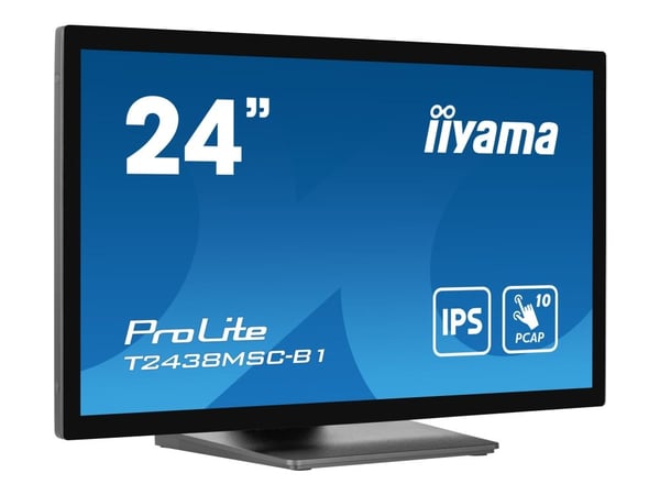 iiyama ProLite T2438MSC-B1 - LED-skjerm - 24" (23.8" synlig) - berøringsskjerm - 1920 x 1080 Full HD (1080p) - IPS - 600 cd/m² - 1000:1 - 5 ms - HD...