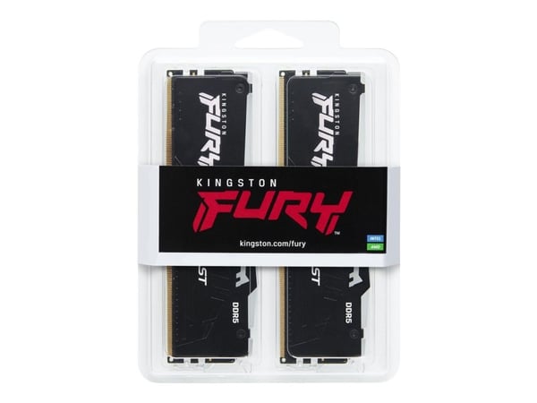 Kingston FURY Beast RGB - DDR5 - sett - 32 GB: 2 x 16 GB - DIMM 288-pin - 5200 MT/s / PC5-41600 - CL40 - 1.25 V - ikke-bufret - on-die ECC