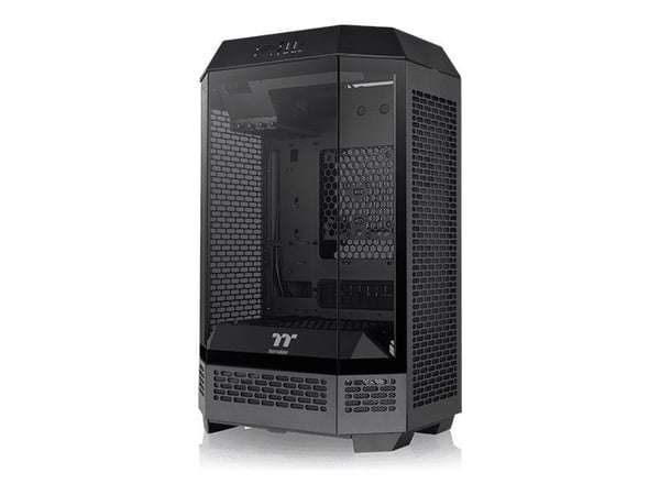 Thermaltake The Tower 300 - Microtower - mini ITX / micro ATX - genomskinlig sidopanel (härdat glas) - ingen strömförsörjning - svart - USB/ljud
