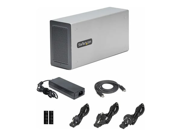 StarTech.com 2TBT3-PCIE-ENCLOSURE, Langallinen, Thunderbolt 3, Hopea, 8K Ultra HD, 60 Hz, Teho