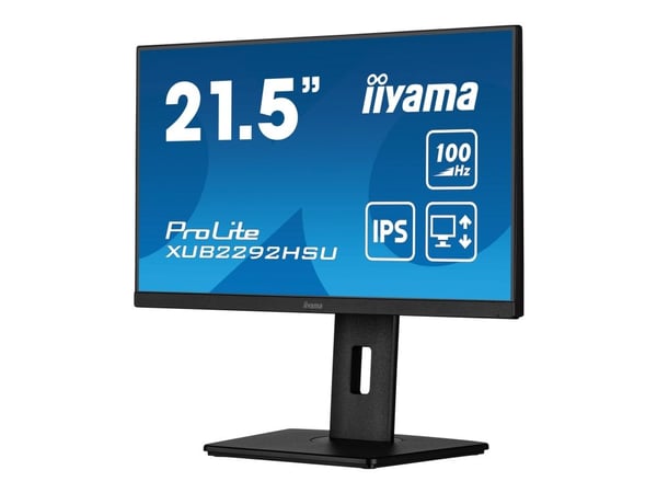 iiyama ProLite XUB2292HSU-B6 - LED-skjerm - 22" (21.5" synlig) - 1920 x 1080 Full HD (1080p) @ 100 Hz - IPS - 250 cd/m² - 1000:1 - 0.4 ms - HDMI, D...