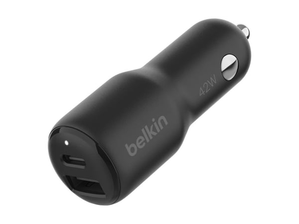 Belkin BoostCharge - Bilstrømadapter - 42 watt - PD 3.0, Fast Charge - 2 utgangskontakter (USB, USB-C)