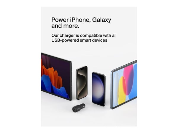 Belkin BoostCharge - Bilstrømadapter - 42 watt - PD 3.0, Fast Charge - 2 utgangskontakter (USB, USB-C)