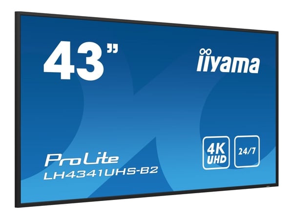 iiyama ProLite LH4341UHS-B2 - 43" Diagonalklasse (42.5" synlig) LED-bakgrunnsbelyst LCD-skjerm - intelligent skilting - 4K UHD (2160p) 3840 x 2160 ...