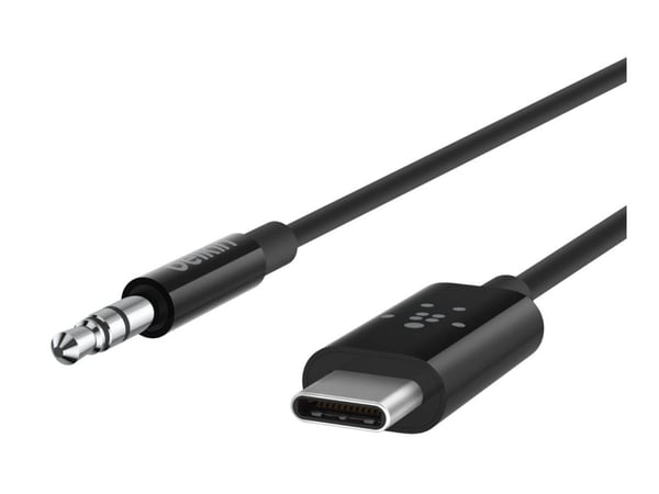 Belkin RockStar - Lydkabel - USB-C hann til mini-phone stereo 3.5 mm hann - 91.4 cm - svart