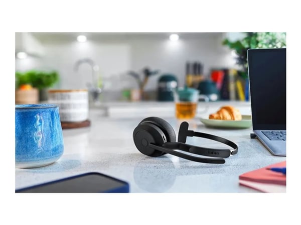 Jabra Evolve2 55 UC Mono - Hodesett - on-ear - Bluetooth - trådløs - aktiv støydemping - USB-A - svart - Zoom Certified, Certified for Microsoft Te...