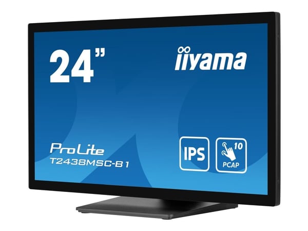 iiyama ProLite T2438MSC-B1 - LED-skjerm - 24" (23.8" synlig) - berøringsskjerm - 1920 x 1080 Full HD (1080p) - IPS - 600 cd/m² - 1000:1 - 5 ms - HD...