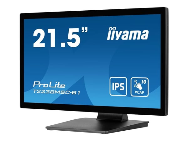 iiyama ProLite T2238MSC-B1 - LED-skjerm - 21.5" - berøringsskjerm - 1920 x 1080 Full HD (1080p) - IPS - 600 cd/m² - 1000:1 - 5 ms - HDMI, DisplayPo...