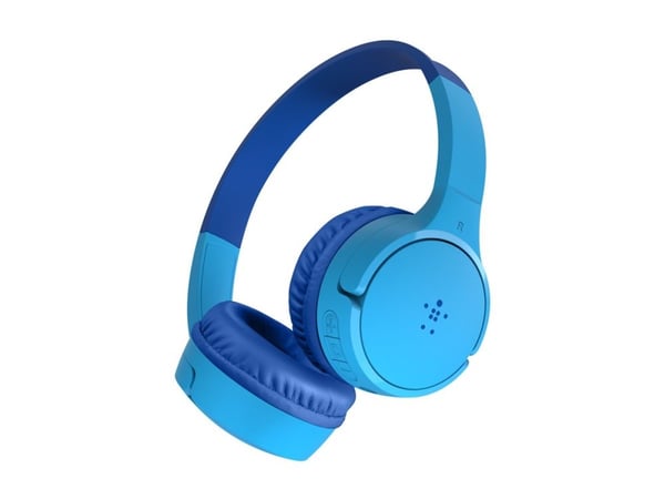 Belkin SoundForm Mini - Hodetelefoner med mikrofon - on-ear - Bluetooth - trådløs - 3,5 mm jakk - blå
