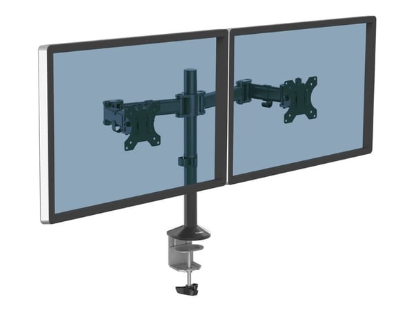 Fellowes Reflex Dual Monitor Arm - Monteringssett - justerbar arm - for 2 skjermer - metall - svart, RAL 9017 - skjermstørrelse: inntil 27" - skriv...