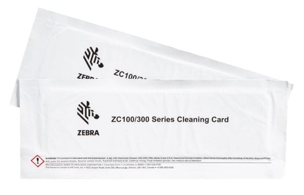 Zebra - Skrivarrengöringskort (paket om 2) - för Zebra ZC100, ZC300