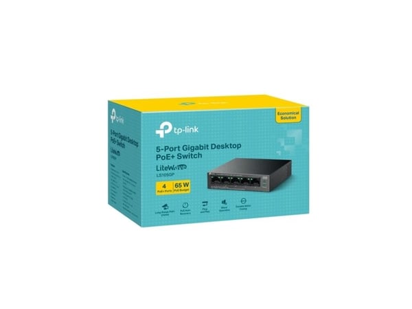 TP-Link LiteWave LS105GP, Uhåndtert, Gigabit Ethernet (10/100/1000), Strøm over Ethernet (PoE)