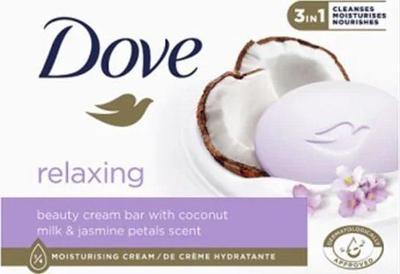 Dove Relaxing 3in1 Bar Soap - Coconut Milk &amp; Jasmine 90g