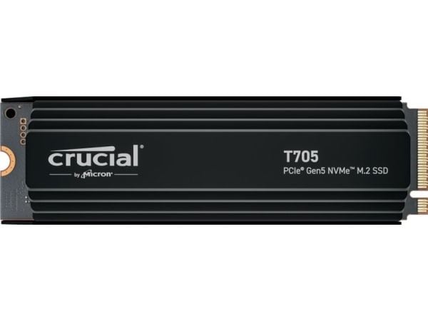 Crucial T705 - SSD - kryptert - 2 TB - intern - M.2 2280 - PCI Express 5.0 (NVMe) - TCG Opal Encryption 2.01 - integrert kjøle