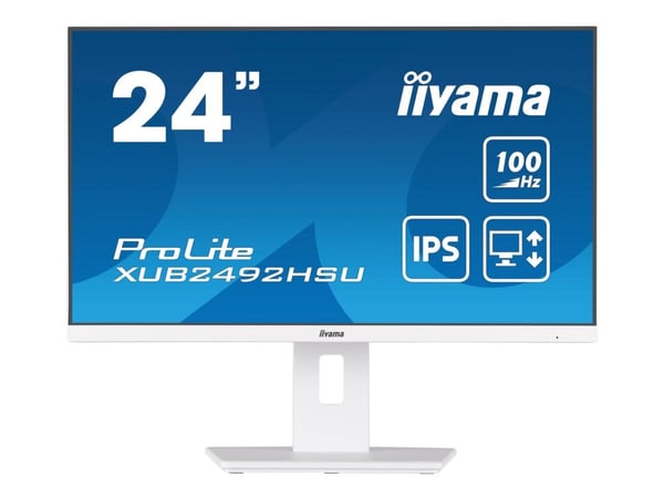 iiyama ProLite XUB2492HSU-W6 - LED-skjerm - 24" (23.8" synlig) - 1920 x 1080 Full HD (1080p) @ 100 Hz - IPS - 250 cd/m² - 1300:1 - 0.4 ms - HDMI, D...